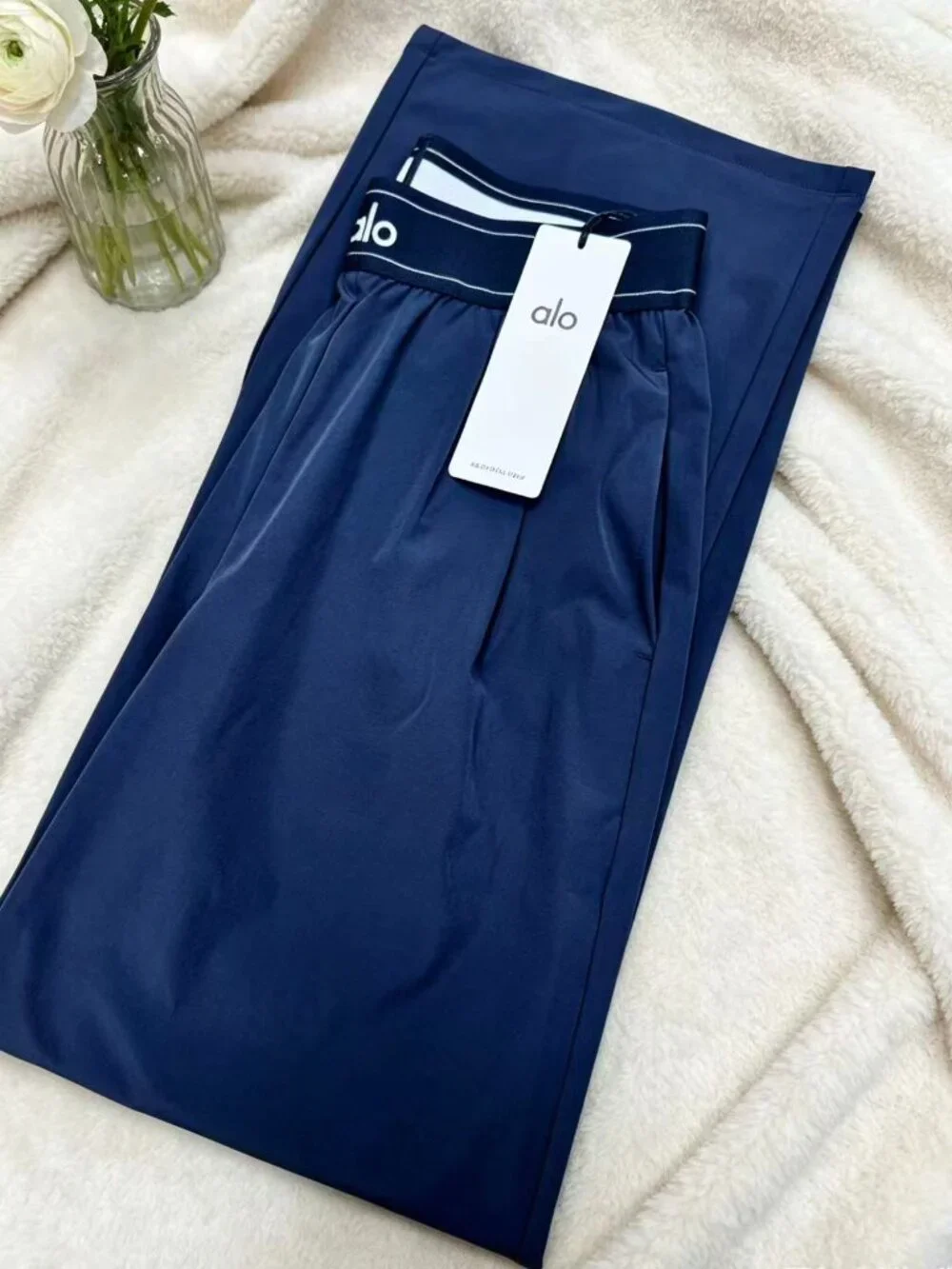 Navy Blue🔵ALO Yoga Regular 30-inch Seam Trouser High Waist Athletic Pants